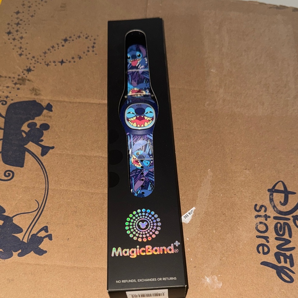 Disney MagicBand with Blue and Purple Stitch Design